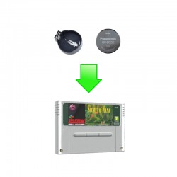 Installation Pile Sauvegarde + socket - Cartouche NES/SNES/N64 - CR2032 + socket